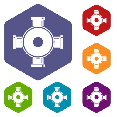 Simgeler kümesi altıgen uygun boru