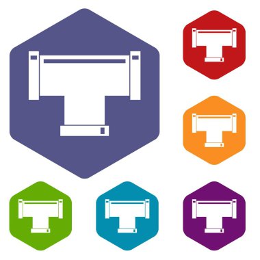 Altıgen set T boru bağlantı simgeleri