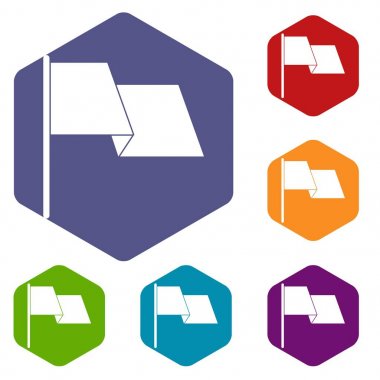 Bayrağı simgeleri sallayarak altıgen ayarla