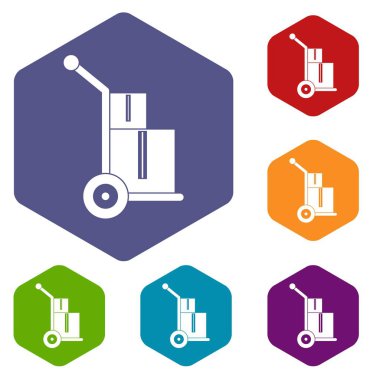 Kamyon ile kutuları simgeler kümesi altıgen