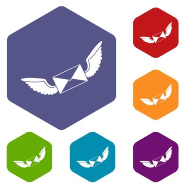 Aşk mektubu simgeler kümesi altıgen