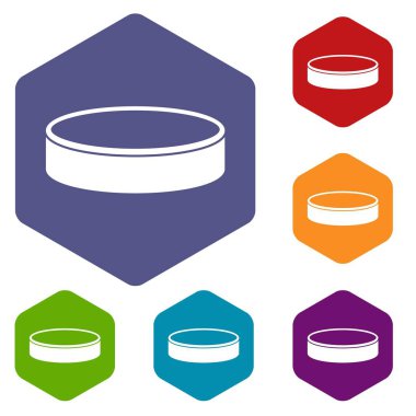 Altıgen Puck Icons set