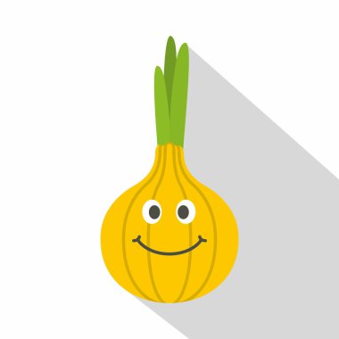 Soğan taze yeşil Filiz simgesi ile gülümseyen