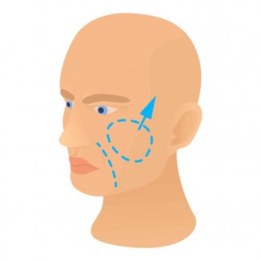 Yanak plastik düzeltme simgesi, karikatür tarzı