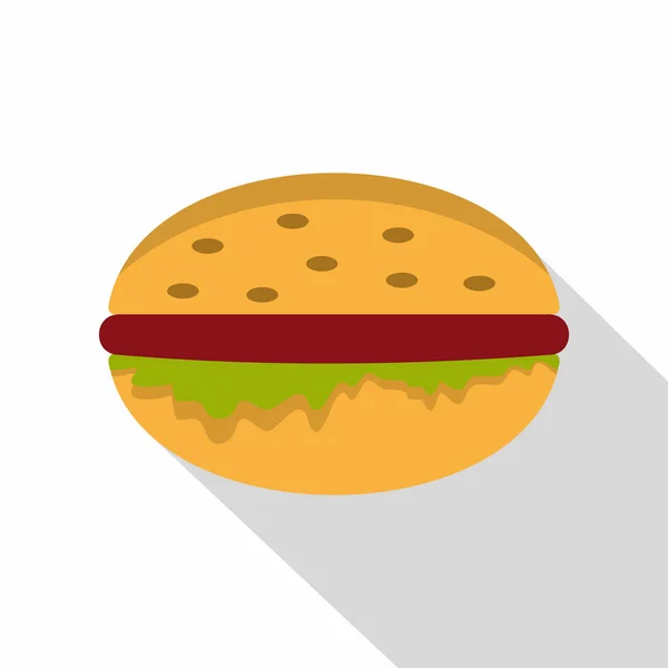 Classic burger icon, flat style — Stock Vector