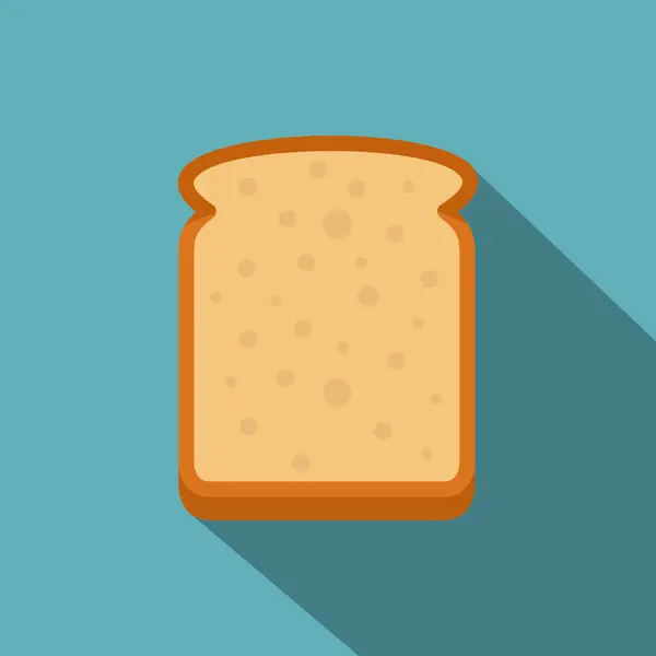 Slice of white bread icon, flat style — Stock Vector