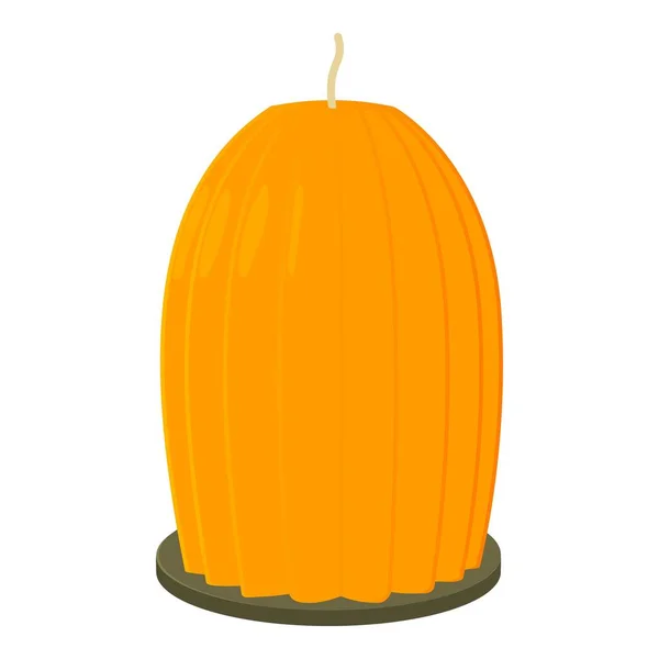 Big orange candle icon, cartoon style — Stock Vector