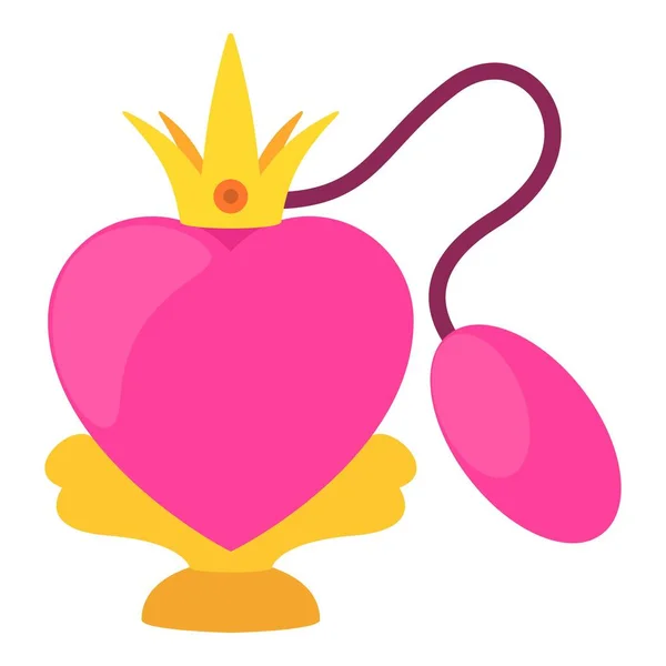 Icono de botella de perfume rosa, estilo de dibujos animados — Vector de stock