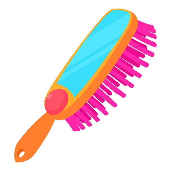 Pink comb brush icon, cartoon style — Stock Vector