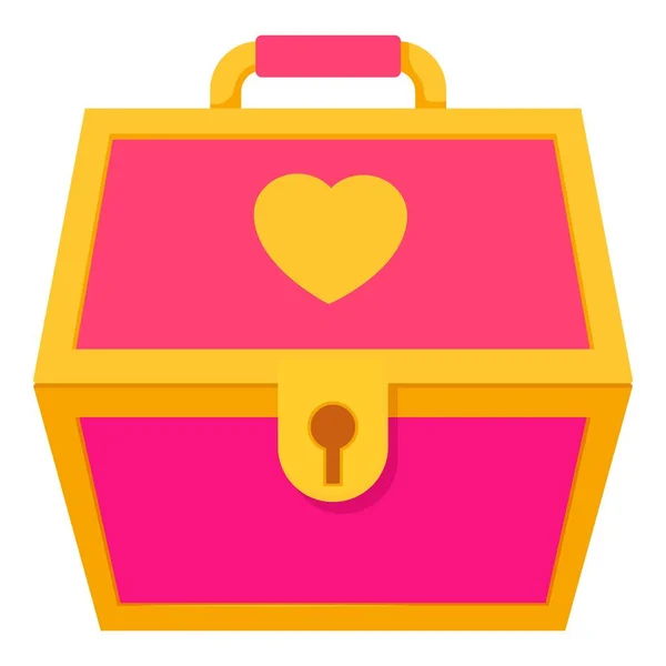 プリンセスのアイコンをピンクの宝箱 — ストックベクタ