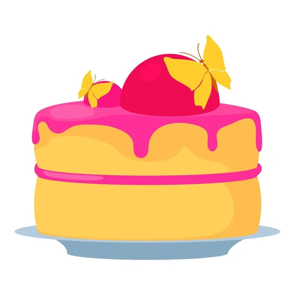 Gâteau pour icône princesse, style dessin animé — Image vectorielle