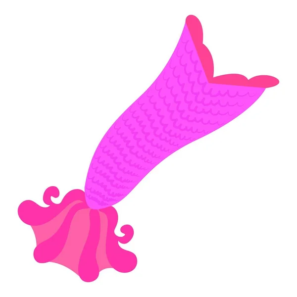 Pink mermaid tail icon, cartoon style — Stock Vector