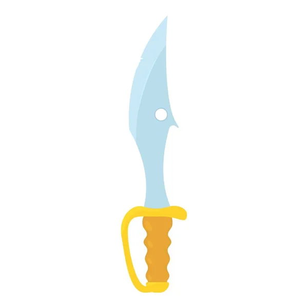 Steel curved dagger icon, cartoon style — Stock Vector