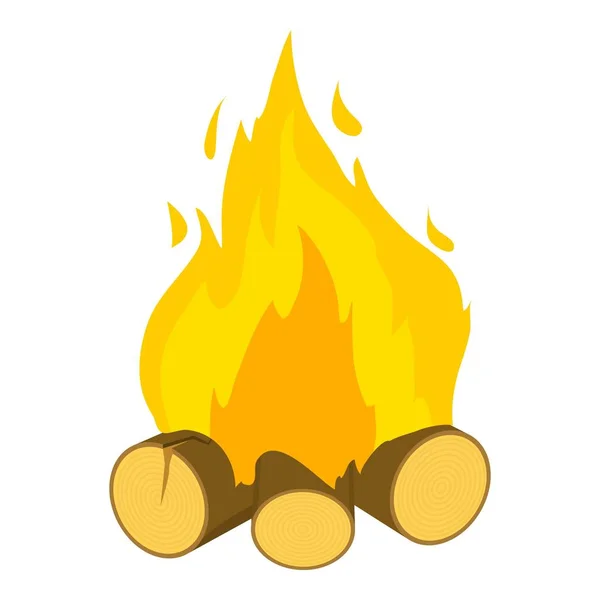 Brandende bonfire icoon, cartoon stijl — Stockvector