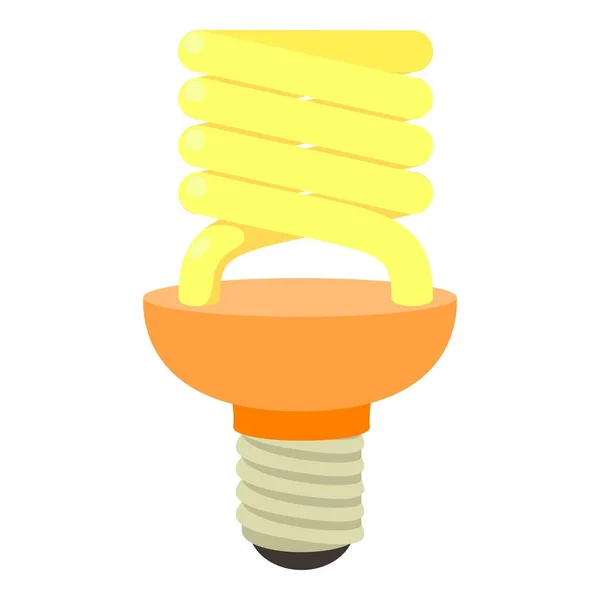 Ícone de lâmpada de poupança de energia, estilo cartoon — Vetor de Stock