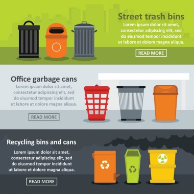 Çöp depolama afiş yatay ayarlama, düz stil