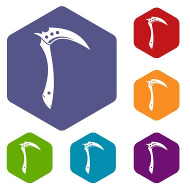 Altıgen kama silah Icons set