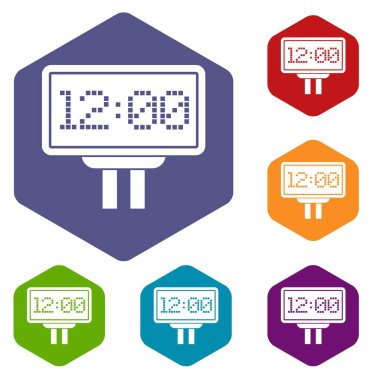 Altıgen çetele Icons set