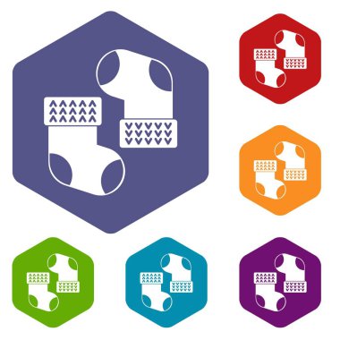 Simgeler kümesi altıgen bebek çorap