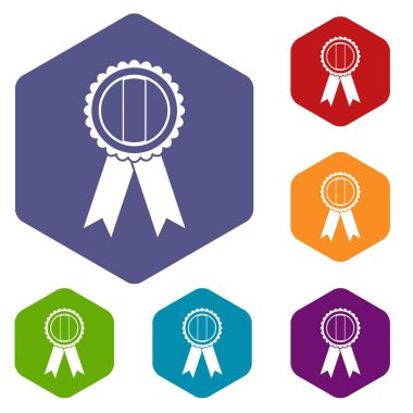 Altıgen rozet Icons set