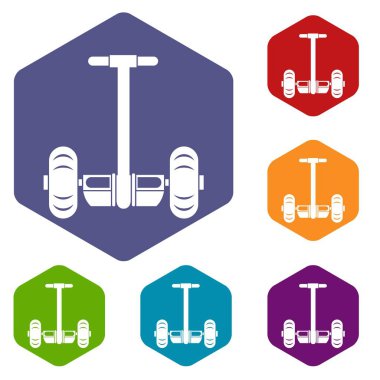 İki tekerlekli Akülü araç Icons set