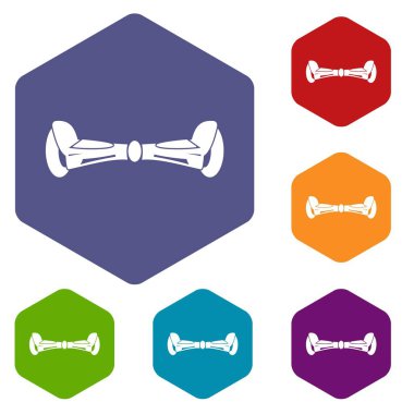 Altıgen Hoverboard Icons set