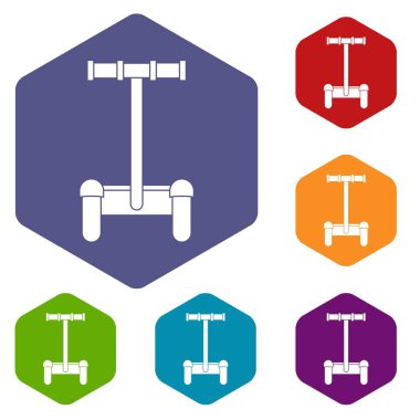 Altıgen alternatif taşıma aracı Icons set