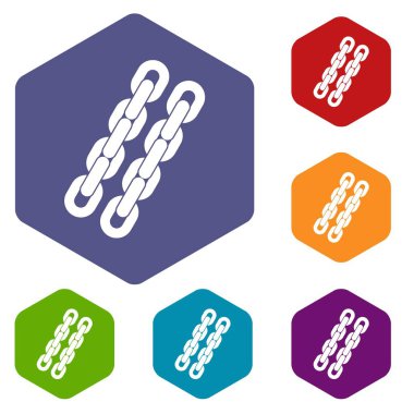 Altıgen zincirleri Icons set