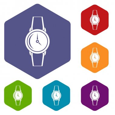Altıgen kol saati Icons set