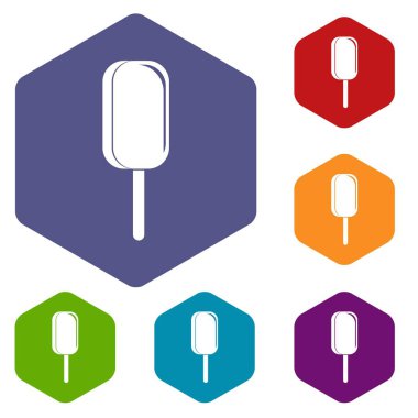 Altıgen dondurma Icons set