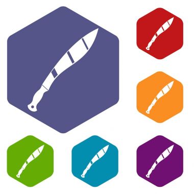 Eğri bıçak simgeler kümesi altıgen