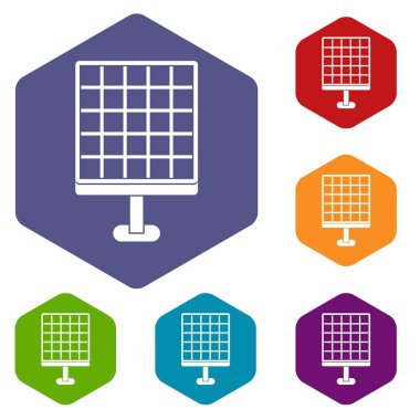 Altıgen güneş paneli Icons set