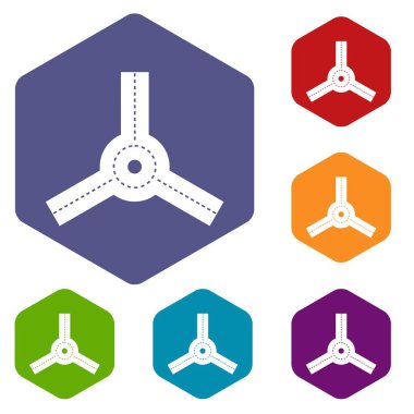 Altıgen dolambaçlı Icons set