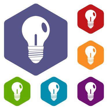Altıgen ampul Icons set