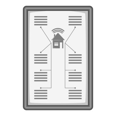 Sistem akıllı ev simgesini tek renkli ile tablet