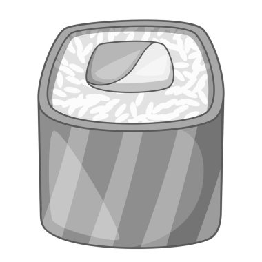 Somon simge siyah ile beyaz rulo