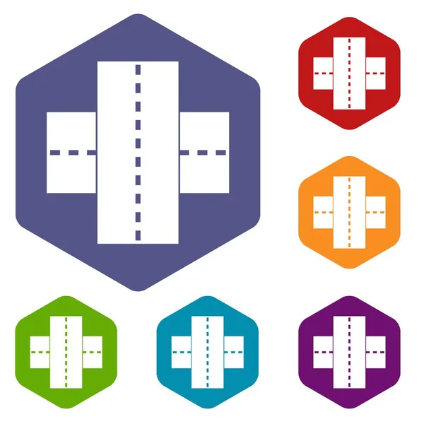 Två vägar ikoner anger hexagon — Stock vektor