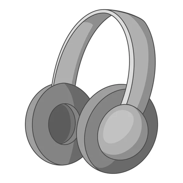 Ακουστικά εικονίδιο μονόχρωμη — Διανυσματικό Αρχείο
