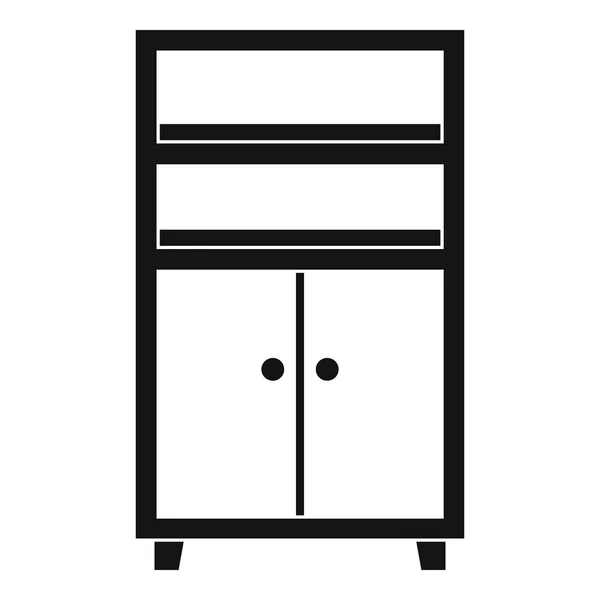 Houten kast pictogram eenvoudige — Stockvector