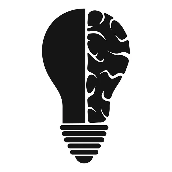 Hjärnan lamp ikonen enkel — Stock vektor
