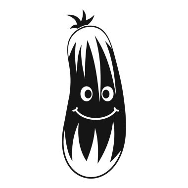 Taze gülümseyen salatalık simgesi basit