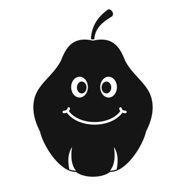 Gülümseyen Ayva meyve simgesi basit