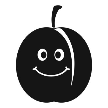 Taze kayısı simgesi basit gülümseyen