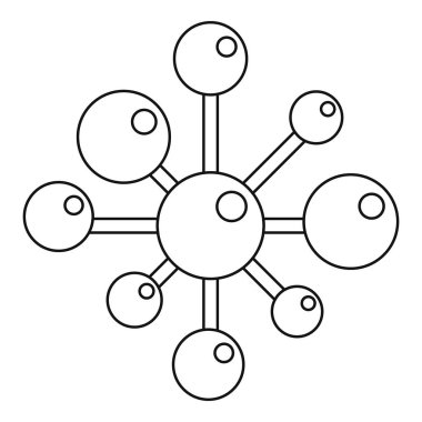 Kimyasal ve fiziksel molekülleri simgesi anahat
