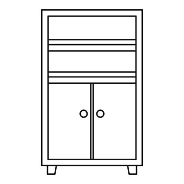 Ahşap dolap simgesi anahat