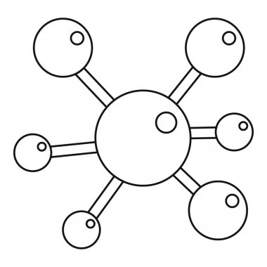 Kimyasal ve fiziksel molekülleri simgesi anahat