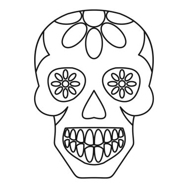 Şeker kafatası, çiçek kafatası simgesi anahat