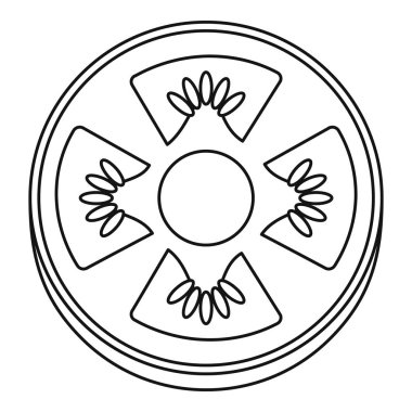 Ripe domates simgesi anahat dilim