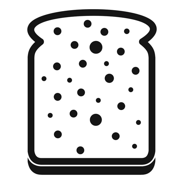 Rebanada de pan blanco icono simple — Vector de stock