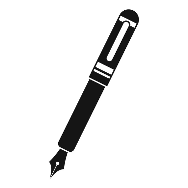 Stylo plume noir icône simple — Image vectorielle